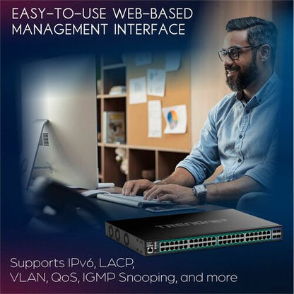 52-PORT GIGABIT WEB SMART POE+ SWITCH