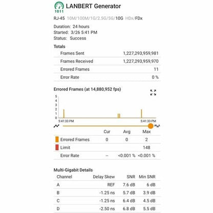 Testeur Ethernet avancé Linkrunner 10G, tri-bande complète, avec garantie Allycare d'un an