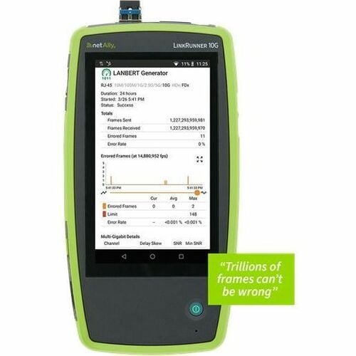 KIT PROFESSIONNEL LINKRUNNER 10G TRI-BANDE COMPLET AVEC 1 AN D'ASSURANCE ALLYCARE.