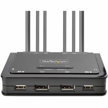 CONMUTADOR KVM COMPACTO 4K DE 2 PUERTOS - CONMUTADOR KVM CON CABLE PARA DOS MONITORES
