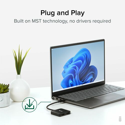 Adaptador USB C a HDMI enchufable para dos monitores