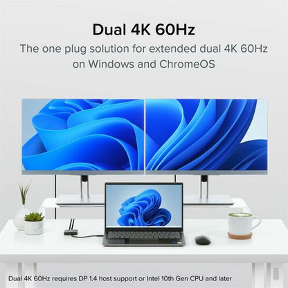 Adaptador USB C a HDMI enchufable para dos monitores