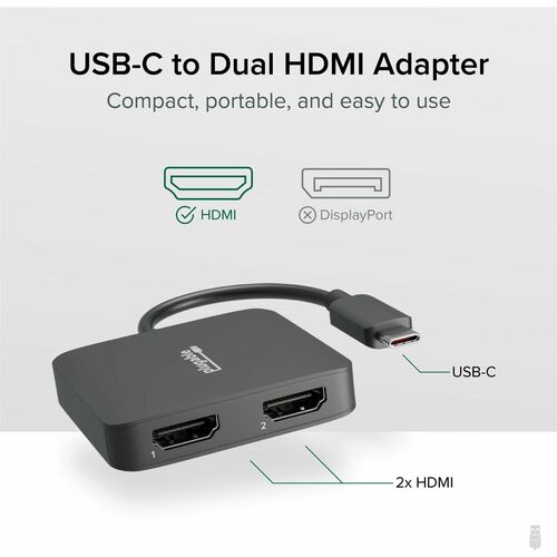 Adaptador USB C a HDMI enchufable para dos monitores