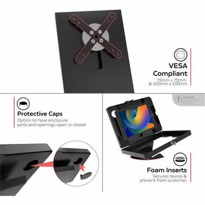 Borne de sol verrouillable CTA Digital Premium avec boîtier de sécurité universel,
