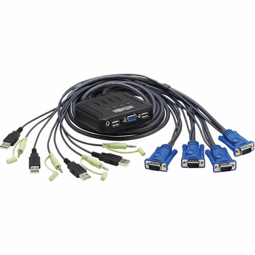 Conmutador KVM VGA de 4 puertos de Tripp Lite by Eaton con VGA integrado