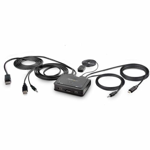 CONMUTADOR KVM 4K COMPACTO DE 2 PUERTOS - CONMUTADOR KVM CON CABLE USB-A/USB-C