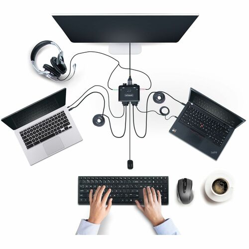 COMMUTATEUR KVM 2 PORTS 4K - COMPACT USB-C ALIMENTÉ PAR BUS KVM
