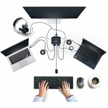 COMMUTATEUR KVM 2 PORTS 4K - COMPACT USB-C ALIMENTÉ PAR BUS KVM