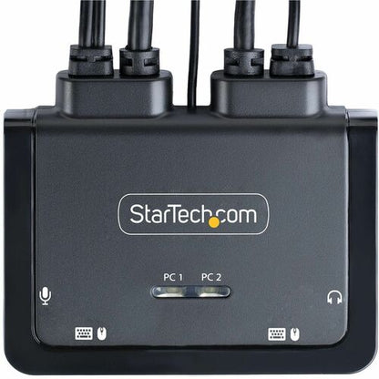 CONMUTADOR KVM 4K COMPACTO DE 2 PUERTOS - CONMUTADOR KVM CON CABLE USB-A/USB-C