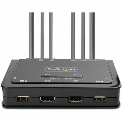 CONMUTADOR KVM COMPACTO 4K DE 2 PUERTOS - CONMUTADOR KVM CON CABLE PARA DOS MONITORES