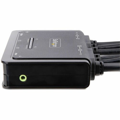 CONMUTADOR KVM COMPACTO 4K DE 2 PUERTOS - CONMUTADOR KVM CON CABLE PARA DOS MONITORES
