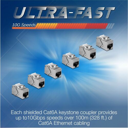 Acoplador en línea RJ-45 Keystone Cat6A de TRENDnet (paquete de 6) - 6 - 1 x RJ-45 Keystone -