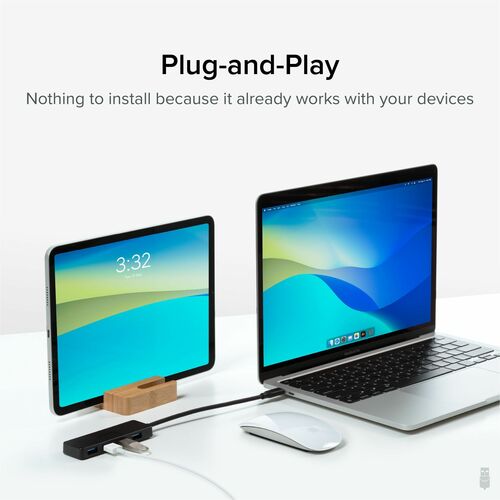 Adaptateur USB-C vers USB enfichable, hub USB 3.0 4 ports, répartiteur USB