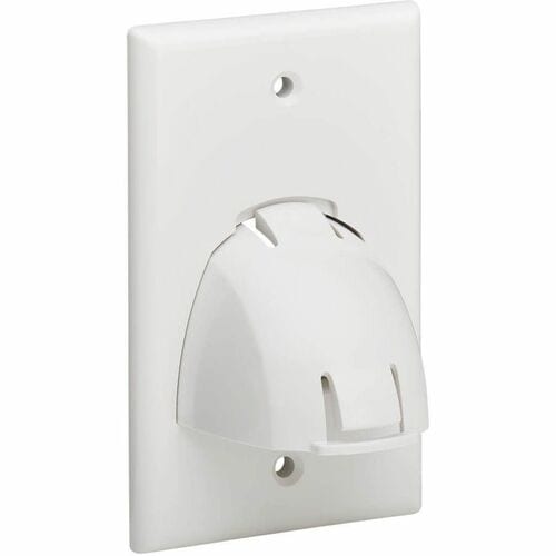 Placa de pared para cables a granel de una sola unidad, con ángulo ascendente o descendente, de Tripp Lite by Eaton, blanca, TAA - 1 x T