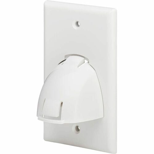 Placa de pared para cables a granel de una sola unidad, en ángulo ascendente o descendente, de Tripp Lite by Eaton, color blanco, T