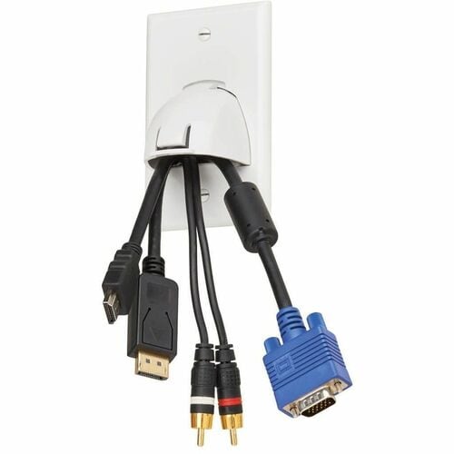 Placa de pared para cables a granel de una sola unidad, en ángulo ascendente o descendente, de Tripp Lite by Eaton, color blanco, T