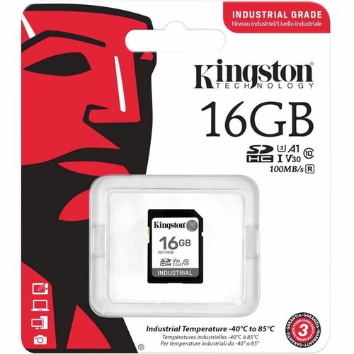 16GB SDHC INDUSTRIAL -40C TO 85C C10 UHS-I U3 V30 A1 PSLC