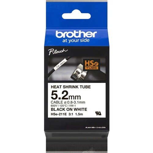 Etiqueta para cables y alambres Brother HSe - 5,20 mm de ancho x 1500 mm de largo
