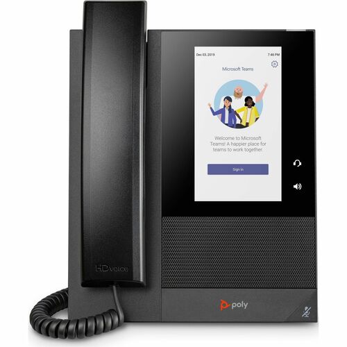 Teléfono multimedia empresarial Poly CCX 400 para Microsoft Teams y PoE