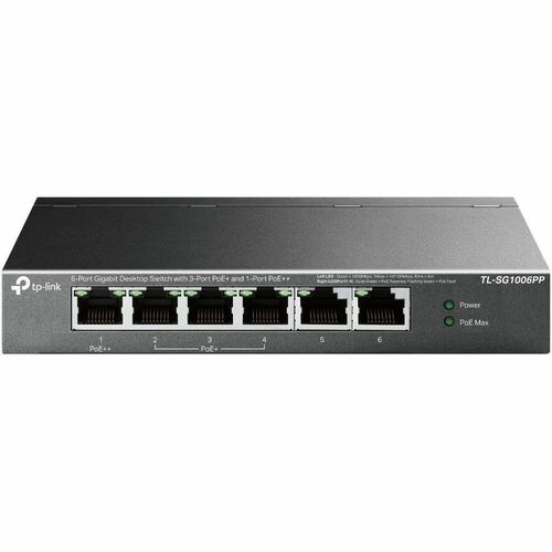 6-PORT GIGABIT DESKTOP SWITCH WITH 3-PORT POE+ AND 1-PORT POE++