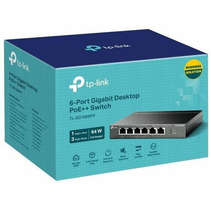 6-PORT GIGABIT DESKTOP SWITCH WITH 3-PORT POE+ AND 1-PORT POE++