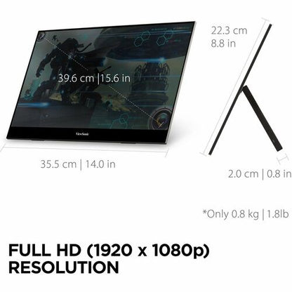 Moniteur LED Full HD ViewSonic VX1655 16" - 16:9 - Noir