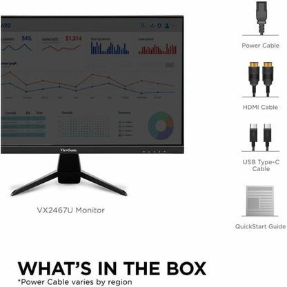 Monitor LED Full HD ViewSonic VX2467U de 24" - 16:9 - Negro
