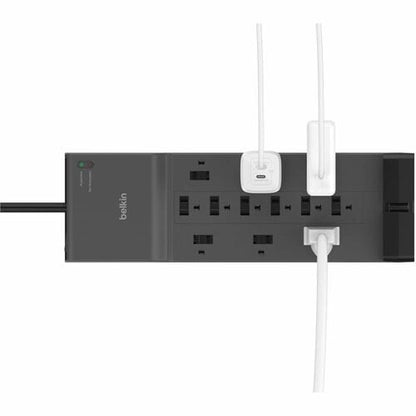 Parasurtenseur Belkin 12 prises pour la maison et le bureau avec cordon de 2,4 m - Noir