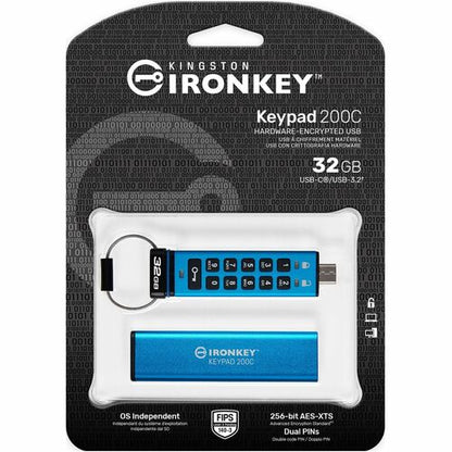 32GB USB-C IRONKEY KEYPAD 200C FIPS 140-3 LVL 3 AES-256