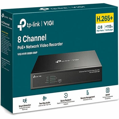Grabador de vídeo en red TP-Link VIGI de 8 canales PoE+ - Grabador de vídeo en red - HD