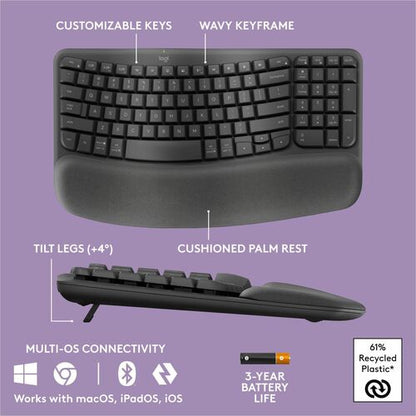 Clavier combo Logitech Wave Keys MK670 Graphite