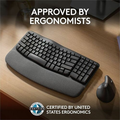 Teclado ergonómico inalámbrico Logitech Wave Keys - Conectividad inalámbrica - Bluetooth