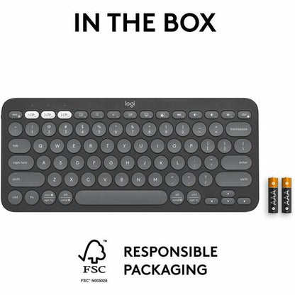 Clavier Logitech Pebble Keys 2 K380S, graphite tonal