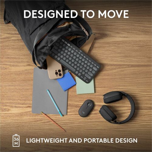 Clavier Logitech Pebble Keys 2 K380S, graphite tonal