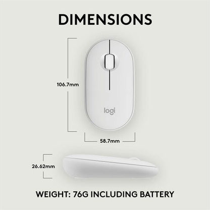 Logitech Pebble 2 M350s Mouse - Optical - Wireless