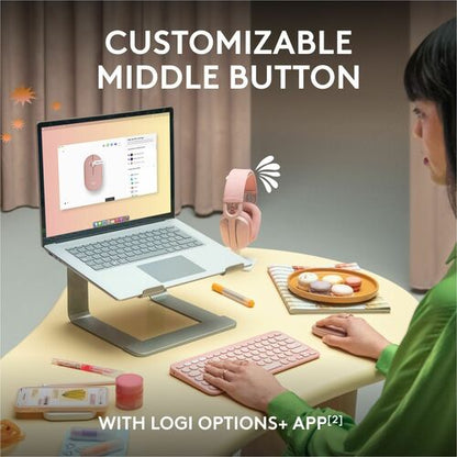 LOGITECH PEBBLE MOUSE 2 M350S TONAL ROSE MULTI 4