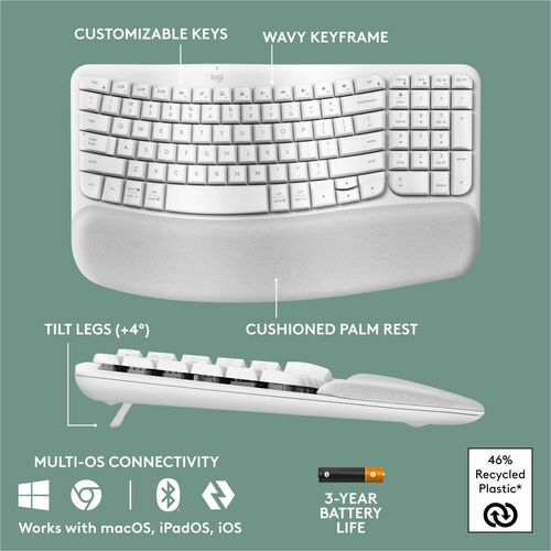 CLÉS LOGITECH WAVE BLANC CASSÉ MULTI 4