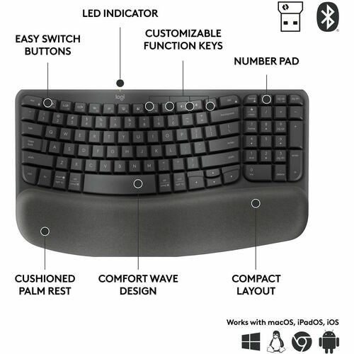 CLAVIERS LOGITECH WAVE POUR ENTREPRISE GRAPHITE