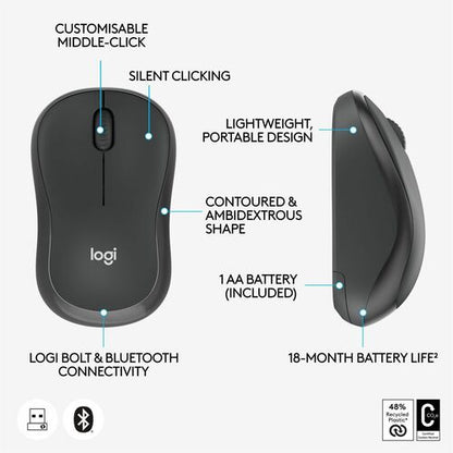 LOGITECH M240 PARA EMPRESAS CAJA MARRÓN GRAFITO