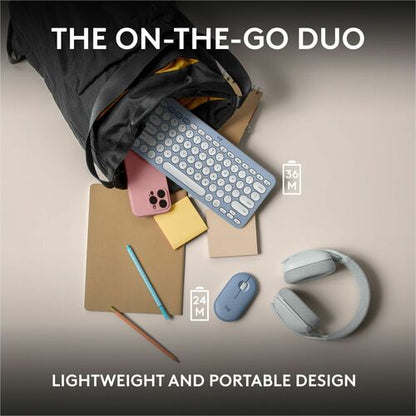 LOGITECH PEBBLE 2 COMBO POUR MAC BLEU TONAL MULTI 4