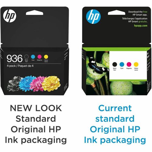 Cartucho de tinta original HP 936 para inyección de tinta - CMYK - Paquete de 4