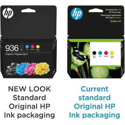 Cartucho de tinta original HP 936 para inyección de tinta - CMYK - Paquete de 4