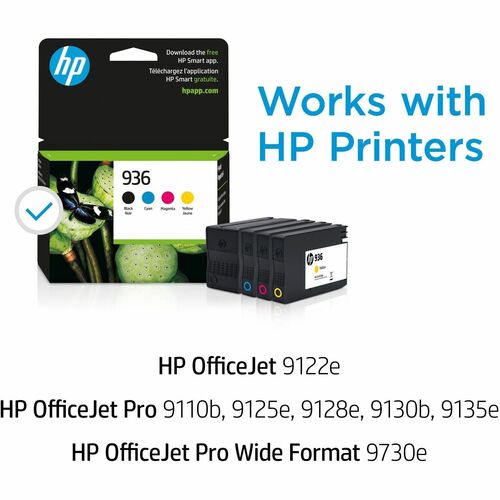 Cartucho de tinta original HP 936 para inyección de tinta - CMYK - Paquete de 4