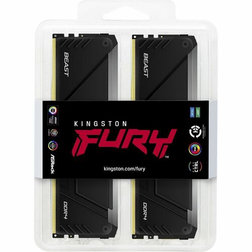 64GB 3200MT/S DDR4 CL16 DIMM KIT OF 4 1GX8 FURY BEAST RGB