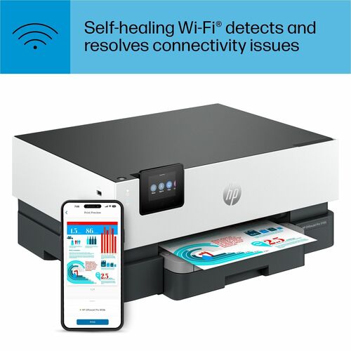 Impresora de inyección de tinta transparente OfficeJet Pro 9110B, color P/S/C/F, alimentador automático de documentos (ADF), ENET, USB, WL 1200 x 1200