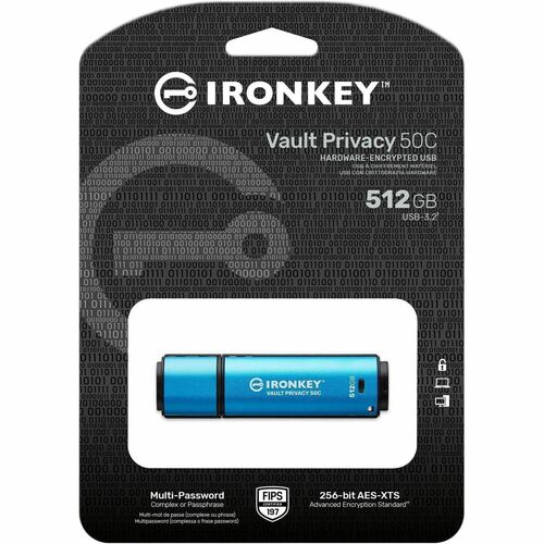 512GB USBC IRONKEY VAULTPRIVACY 50C AES256 ENCRYPTED FIPS 197