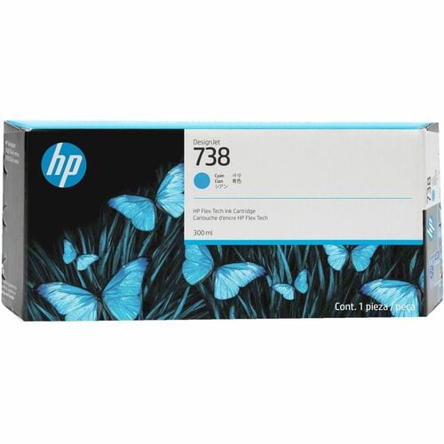 Cartouche d'encre jet d'encre d'origine HP 738 - Pack cyan - 300 ml