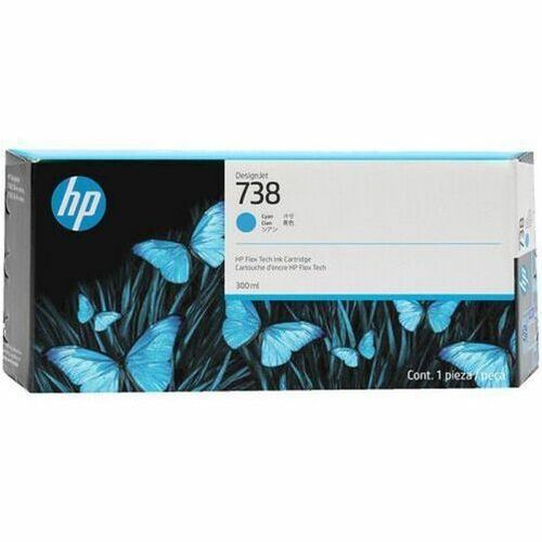 Cartouche d'encre jet d'encre d'origine HP 738M - Pack cyan - 300 ml