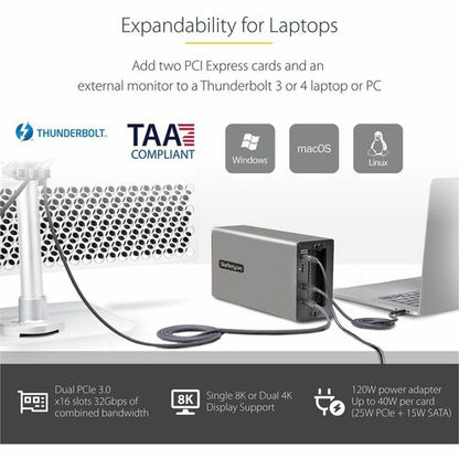 CHASIS THUNDERBOLT 3 PCIE CON DOBLE GABINETE PCI EXPRESS EXTERNO