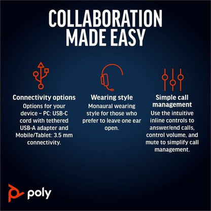 Poly Blackwire 5220 Stereo USB